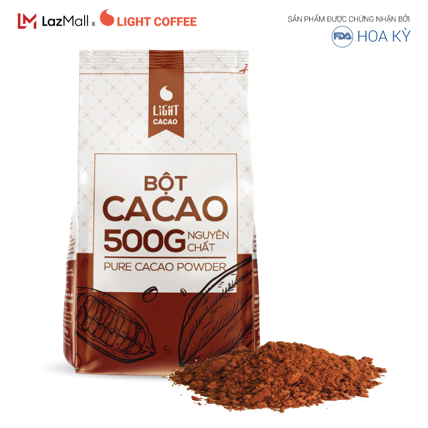 Bột cacao làm bánh nguyên chất 100% - Light cacao - 500gr