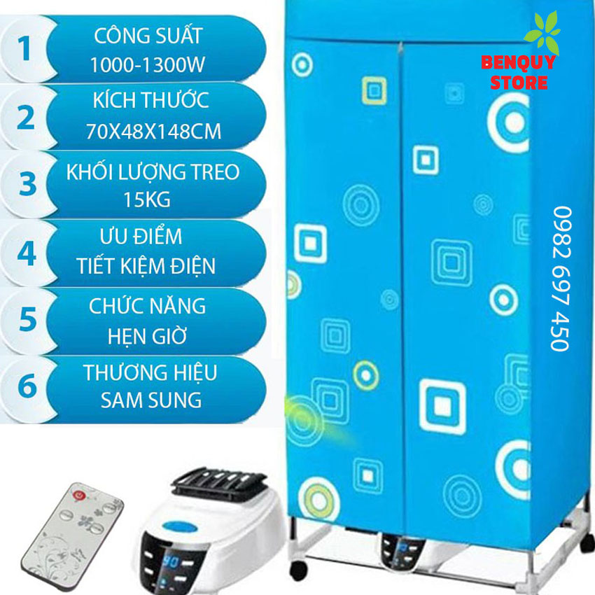 TỦ SẤY QUẦN ÁO 2 TẦNG SAM SUNG- CÓ ĐIỀU KHIỂN TỪ XA - TIẾT KIỆM ĐIỆN BẢO HÀNH 1 NĂM