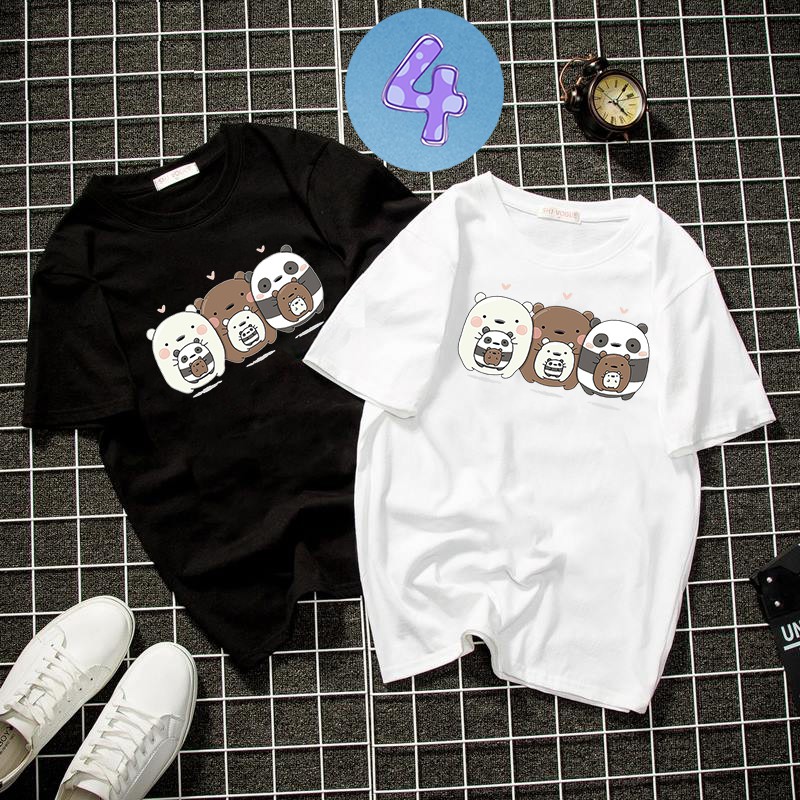 [FREE SHIP 50K] Album 8 - Bst áo thun unisex form rộng 3 con gấu dễ thương thời trang vải dày mịn