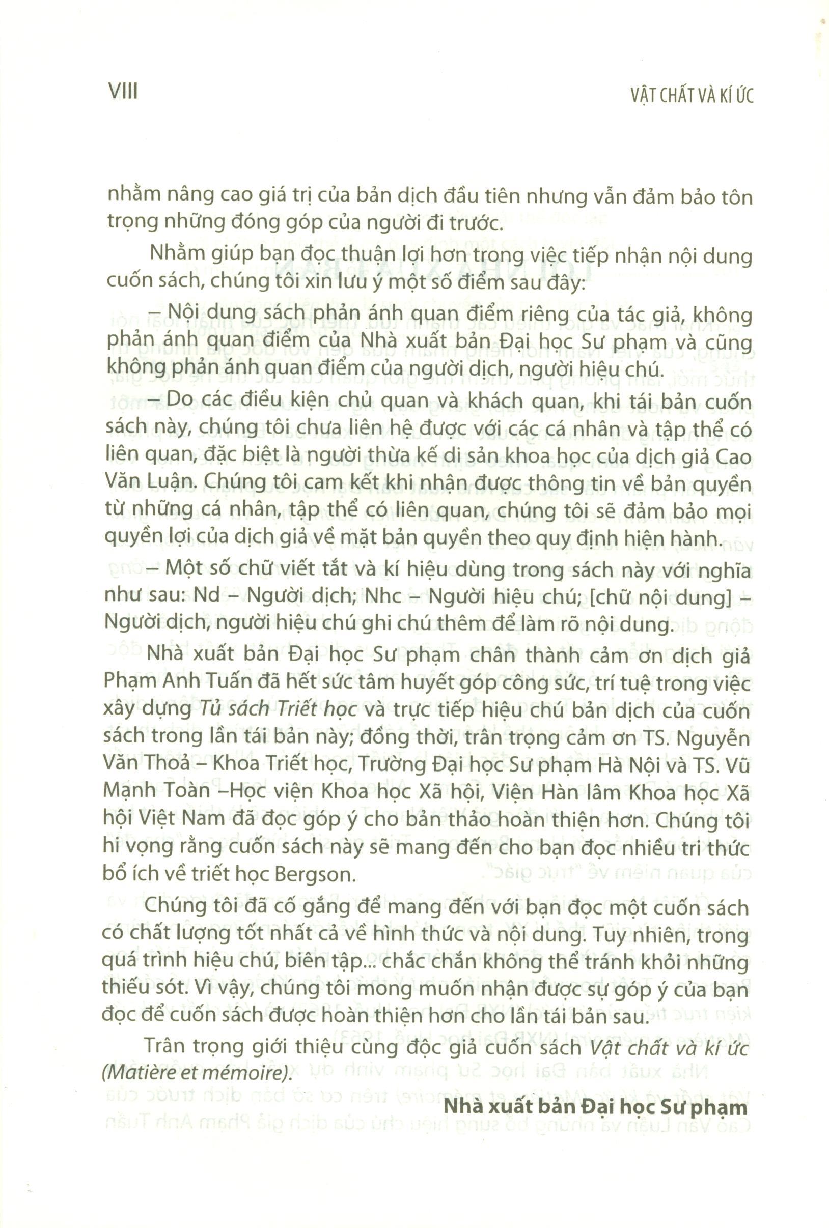Vật Chất Và Ký Ức (Matière Et Mémoire)
