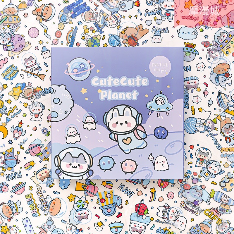 [ FULL SET 100] Set Sticker 100 Tấm Dễ Thương- Full Hộp