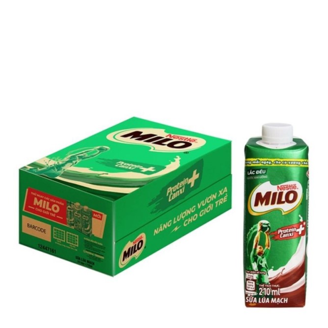 (Thùng 24 chai) Sữa Milo nắp vặn lúa mạch có đường Nestlé 210ml- DATE mới