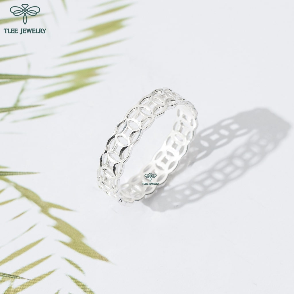 Nhẫn bạc Tlee kim tiền trơn basic TleeJewelry A0242