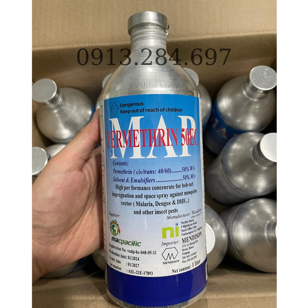 Combo 5 chai thuốc diệt muỗi permethrin 50ec chai 1l, trừ côn trùng, sâu bọ, ruồi vàng, rầy rệp