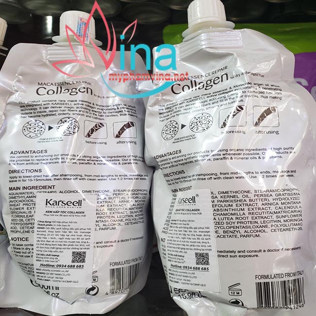 [HCM]DẦU HẤP TÓC COLAGEN KASSEL 500ml