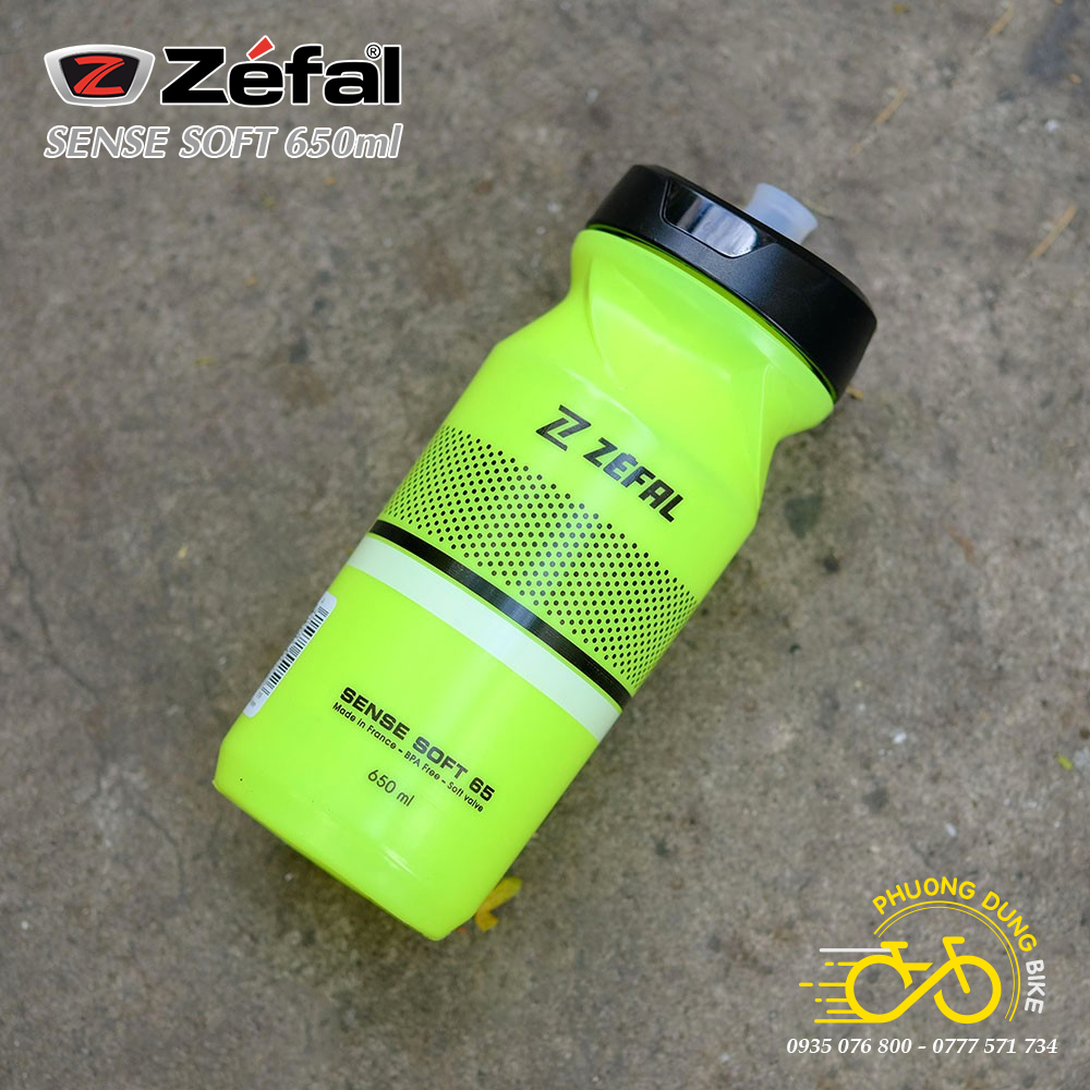 Bình Nước Xe Đạp ZEFAL SENSE SOFT 650ml – Nhựa Không BPA, Mềm, Uống Nhanh, Gắn Khung
