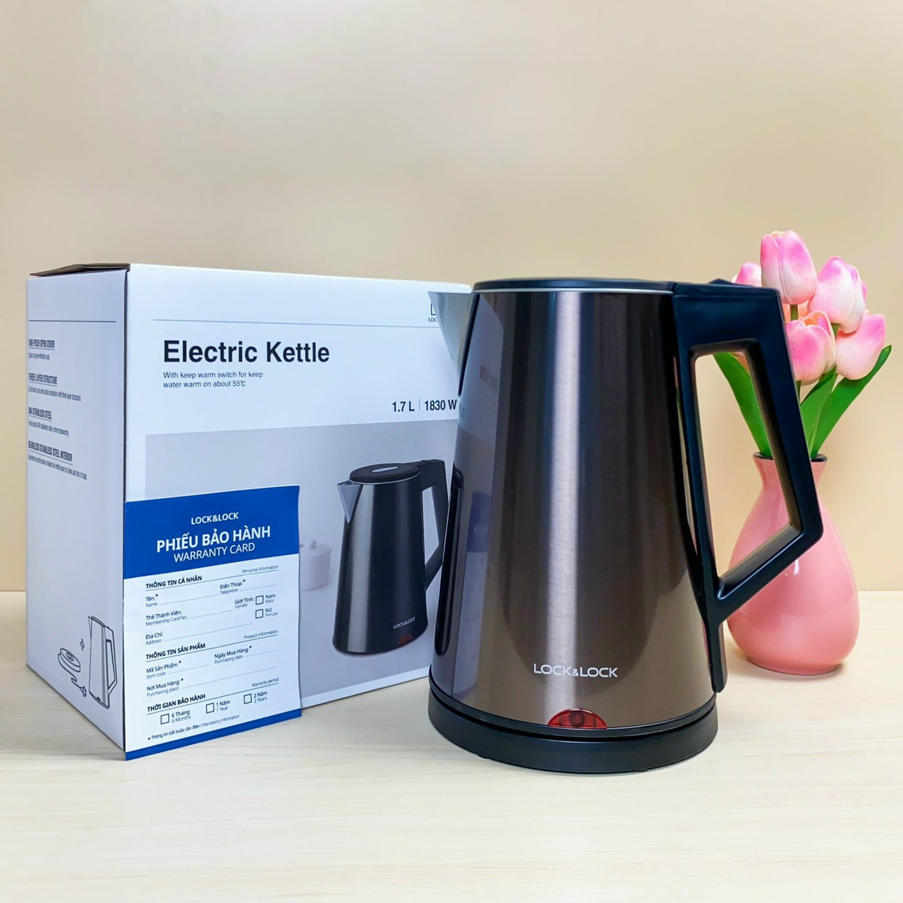 1.7L egk631 speed kettle Lock & Lock-12 months warranty