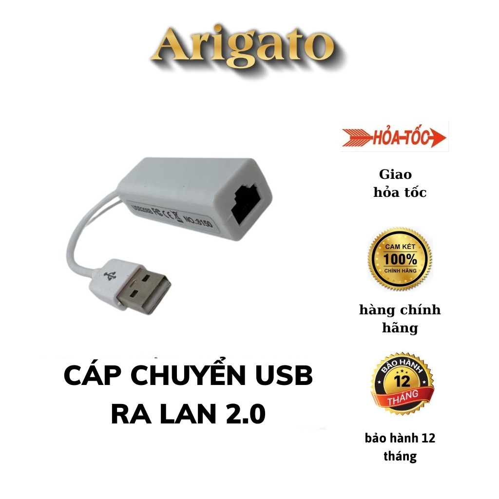 Cáp chuyển usb ra lan, usb to lan rj45 chuẩn 2.0