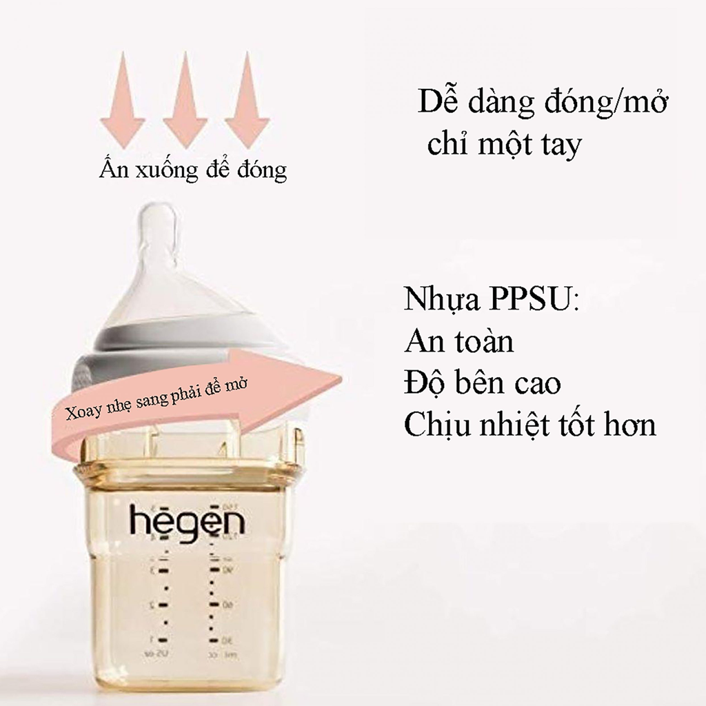 Bình sữa Hegen full size, full box Hàn Quốc có quà tặng