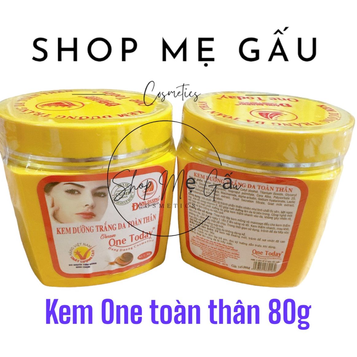 Kem dưỡng trắng da toàn thân one today 80g