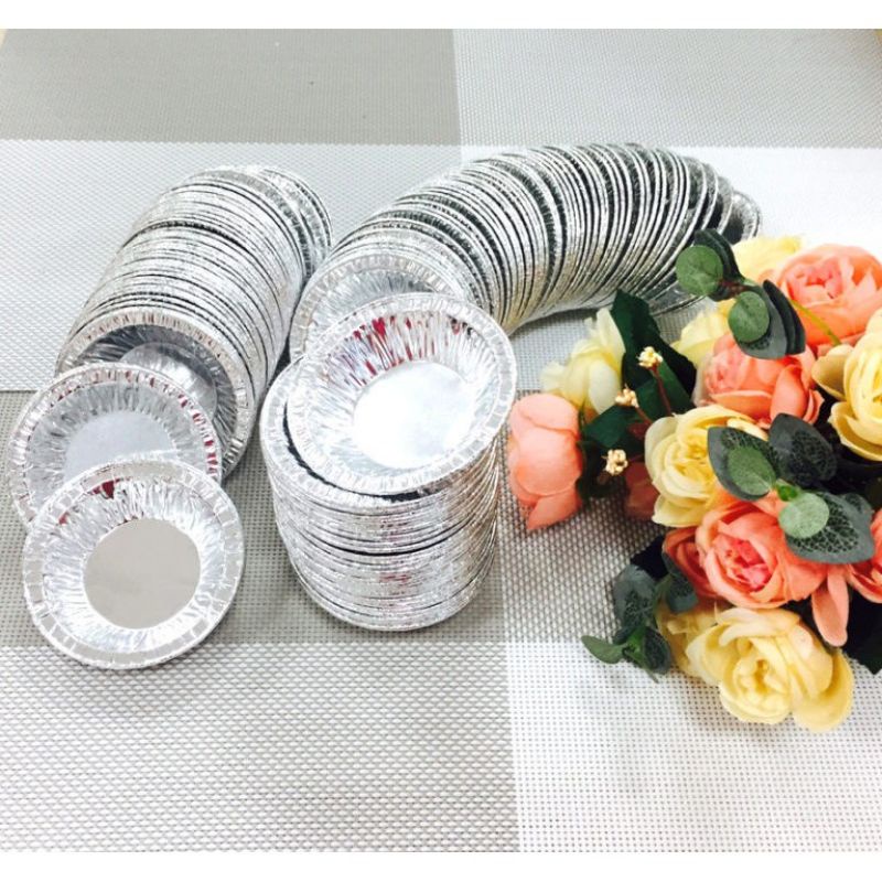 Chén bạc nướng thực phẩm, hào, bánh trứng