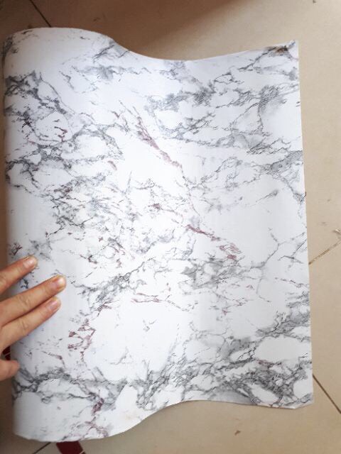 5 Mét Decal Giấy Dán Tường Khổ 45cm Có Sẵn Keo - Đá hoa cương trắng BV142