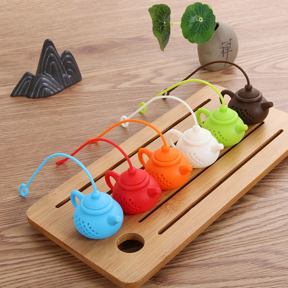 1Pcs Creative Teapot Shape Tea Infuser Strainer Silicone Tea Bag Leaf Filter Diffuser Teaware Teapot Accessory Kitchen Gadget