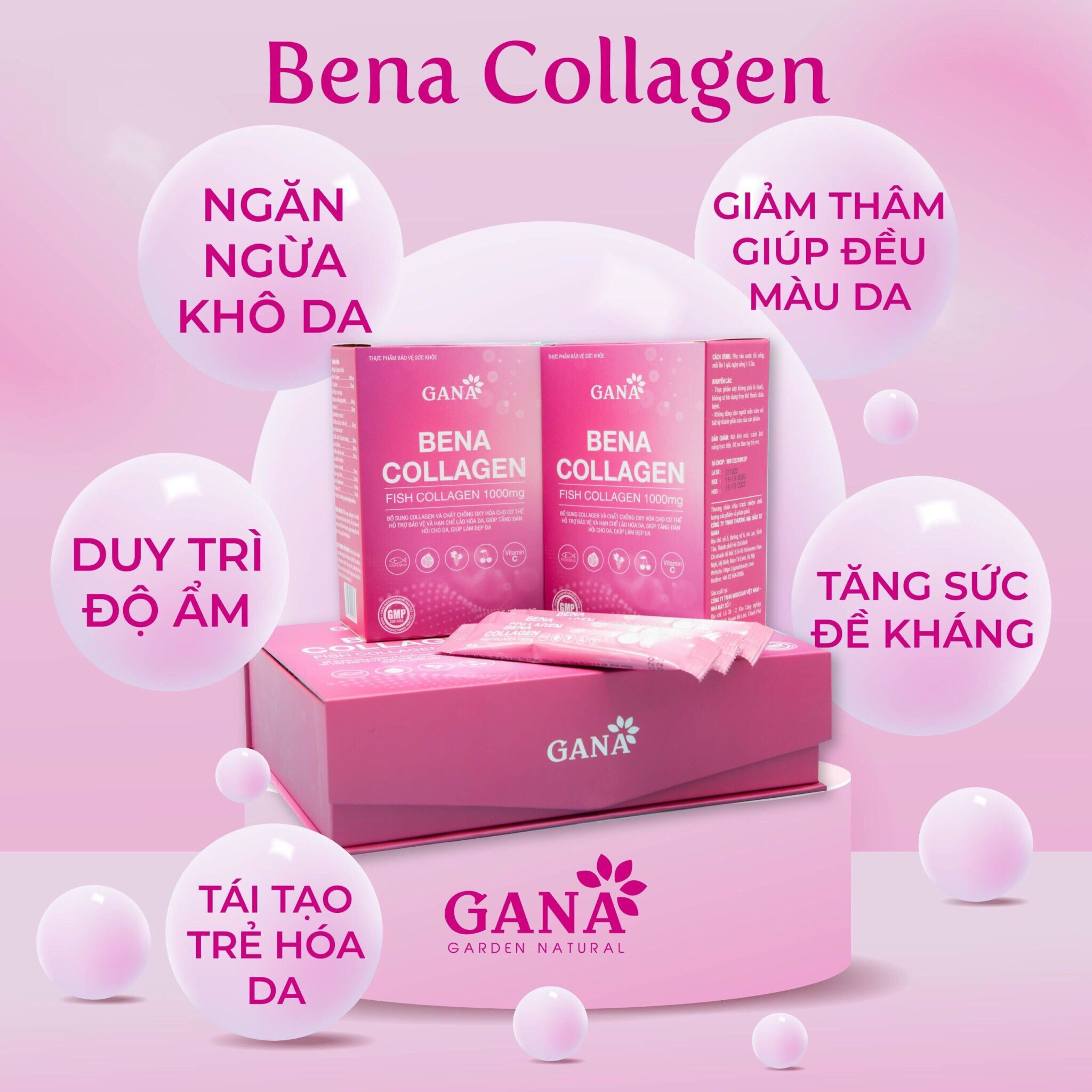 (hcm)BỔ SUNG COLLEN DẠNG BỘT BENA COLLAGEN GANA( HỘP 15 GÓI dùng thử)