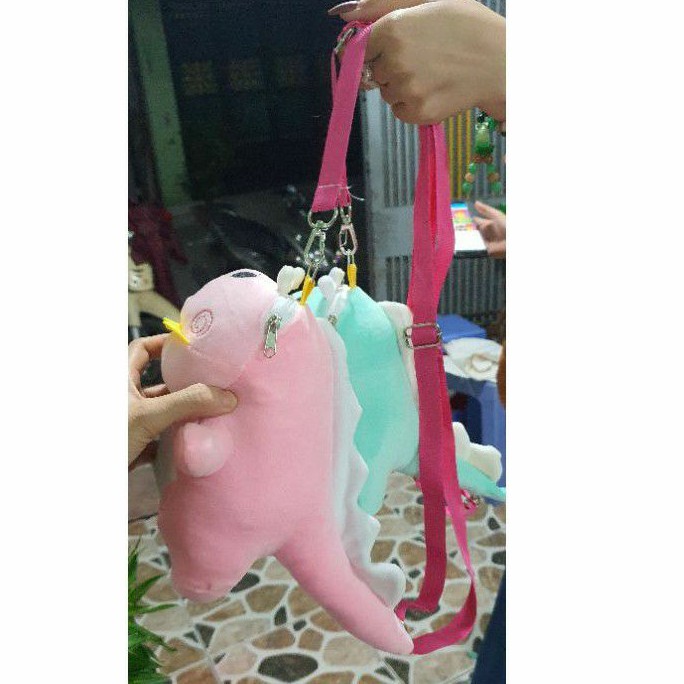 [HCM]Túi đeo vai đéo chéo khủng long siêu cute (Hồng và xanh)