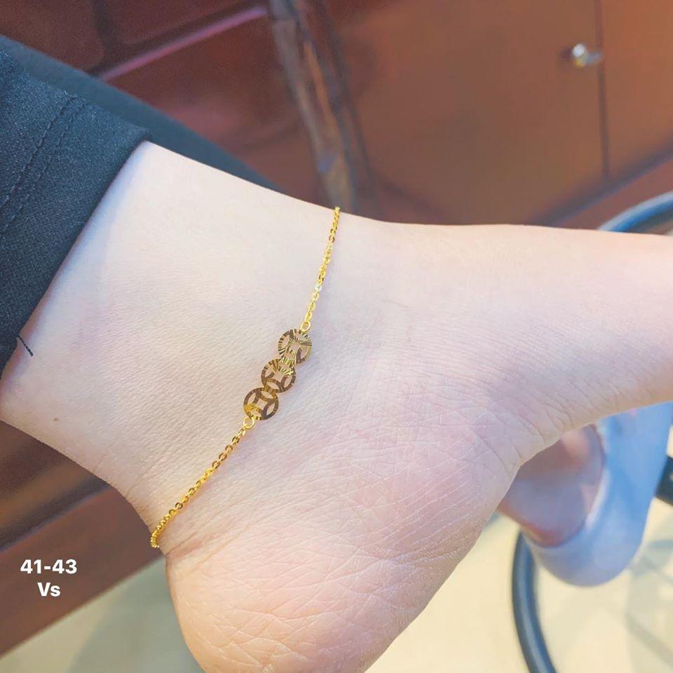 Lắc chân kim tiền vàng tây, có hóa đơn bảo hành tiệm,Vàng bạc an chi