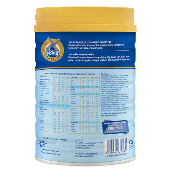 Sữa Frisolac Gold số 1 850g (0-6 tháng)