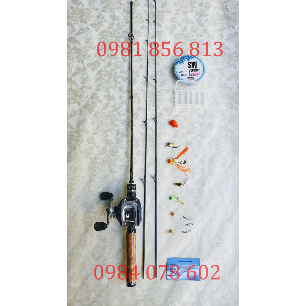 Bộ cần câu lure ul máy ngang 2 ngọn cán gỗ 🎁tặng kèm siêu phụ kiện 🎁 đọt đặc chuyên câu suối, cháp,mương uy t