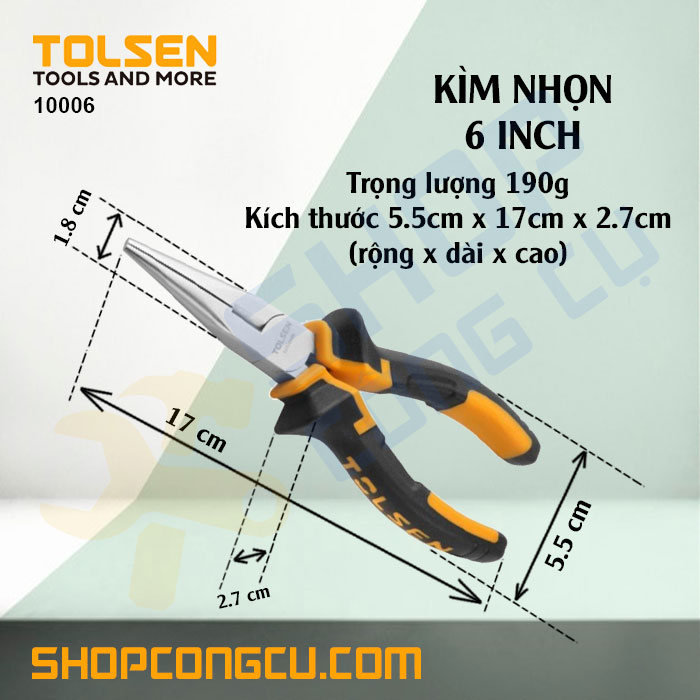 Kìm nhọn 6 inch Tolsen 10006