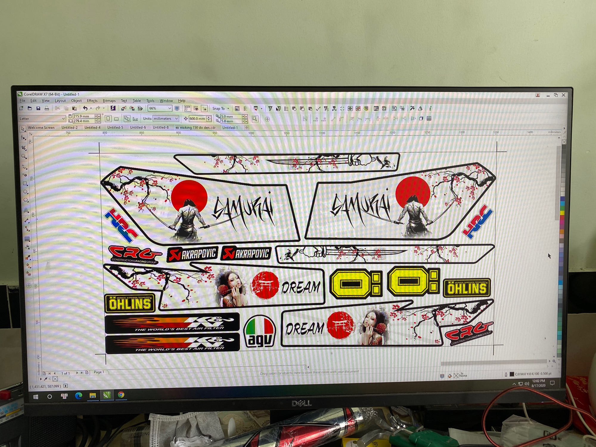 Tem rời xe Dream Samurai tặng kèm logo