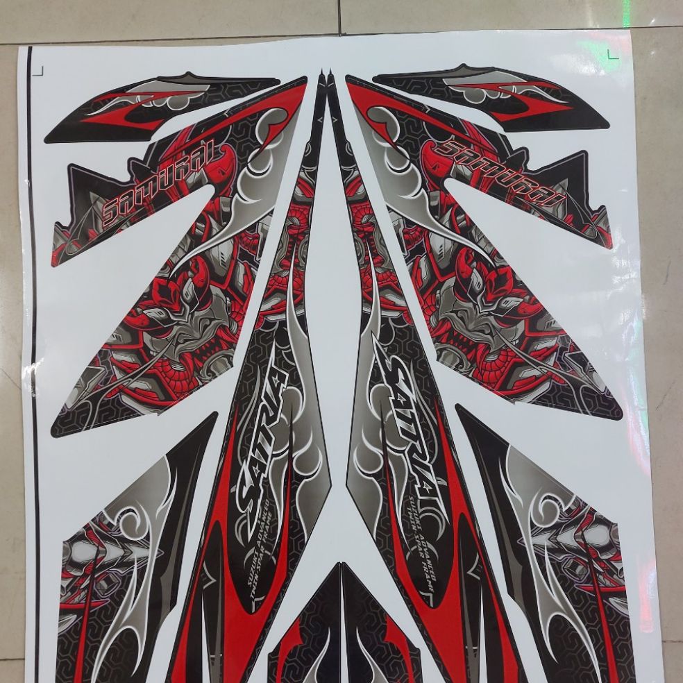 [HCM]Tem xe satria  tem rời 3 lớp cao cấp dán xe đen  xe đỏ