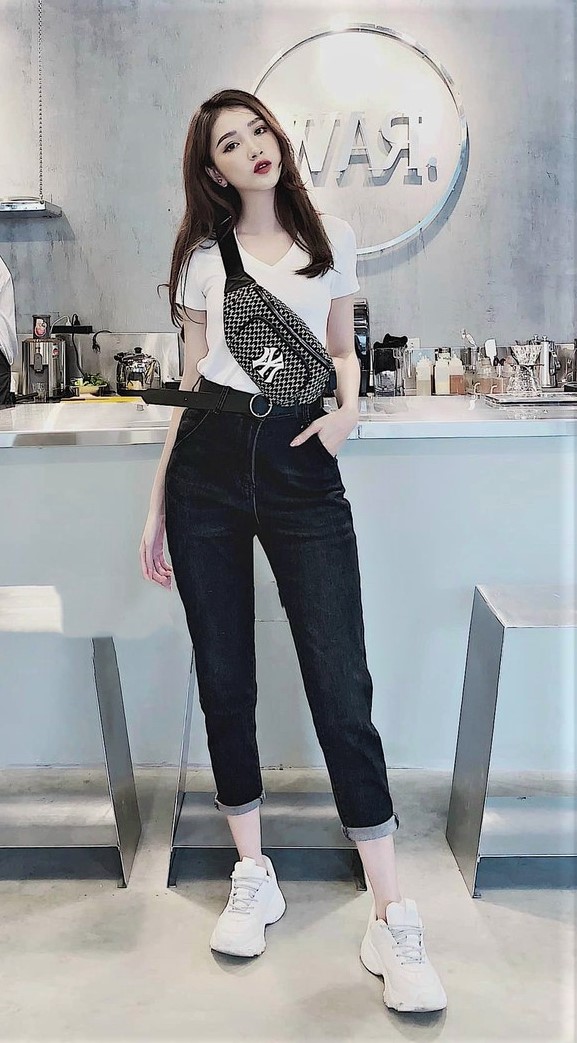 Quần Jeans BIGSIZE phom Baggy màu đen co dãn