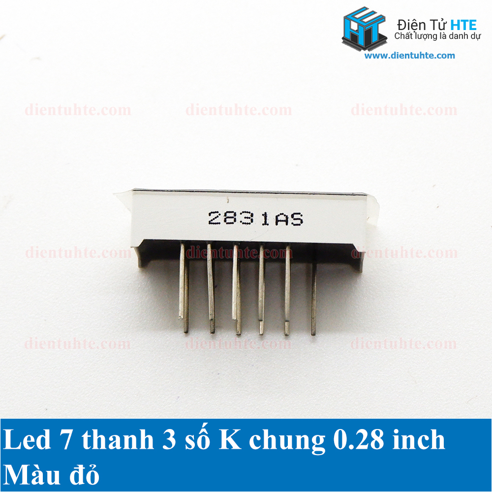 Bộ 2 Led 7 thanh 3 số K chung 0.28 inch - Màu đỏ