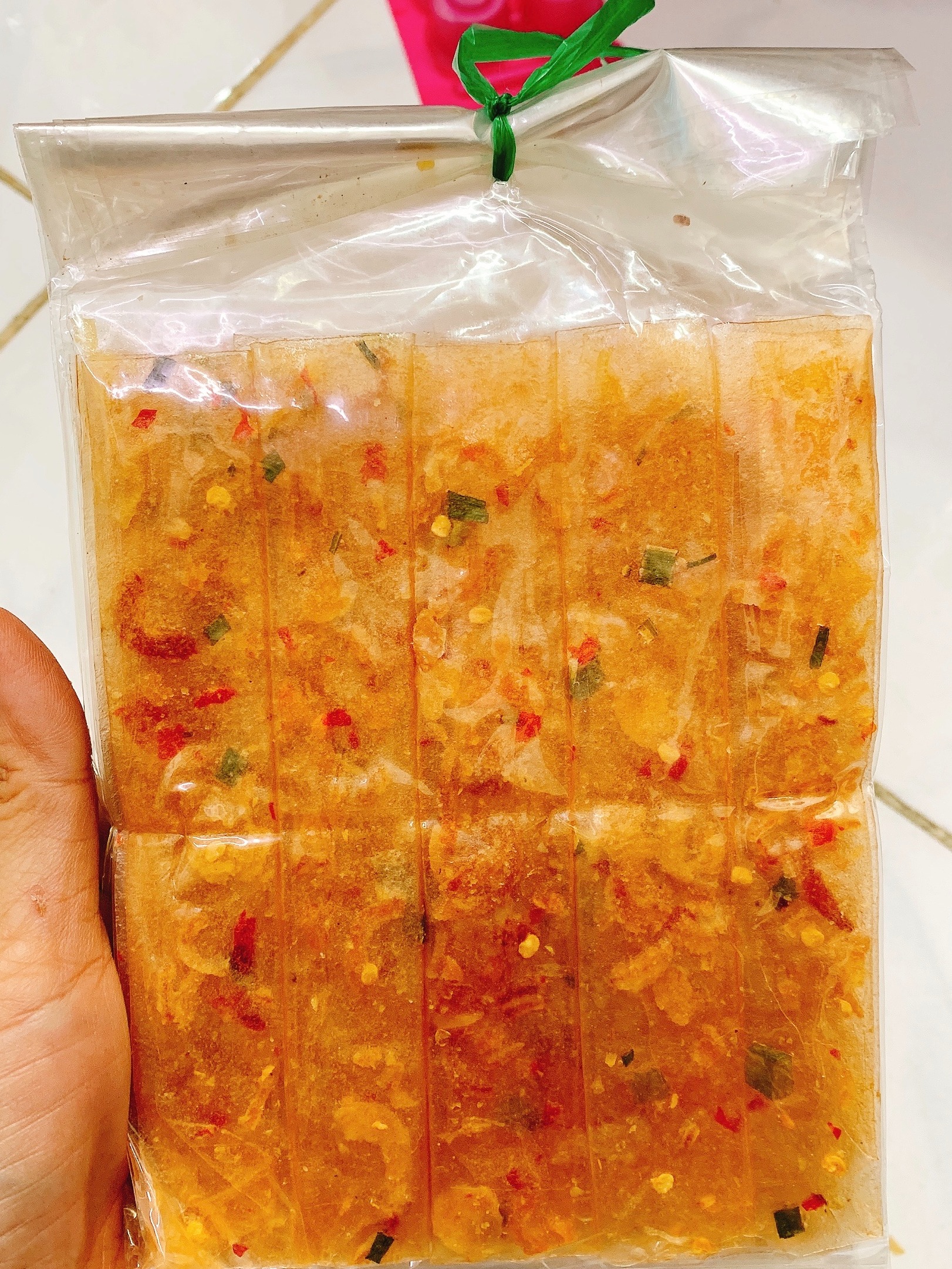 5 bịch bánh tráng tôm dẽo cuộn hanh phi