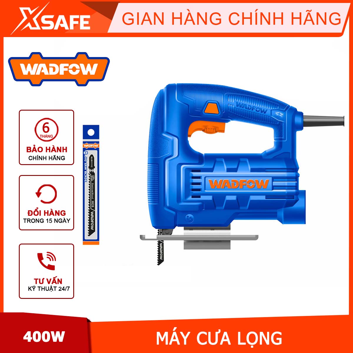Wasfow wjs15402 400W band saw, Portable Wood saw with up to 55mm cutting ability, 3mm steel cutting, with 1 pc of Saw