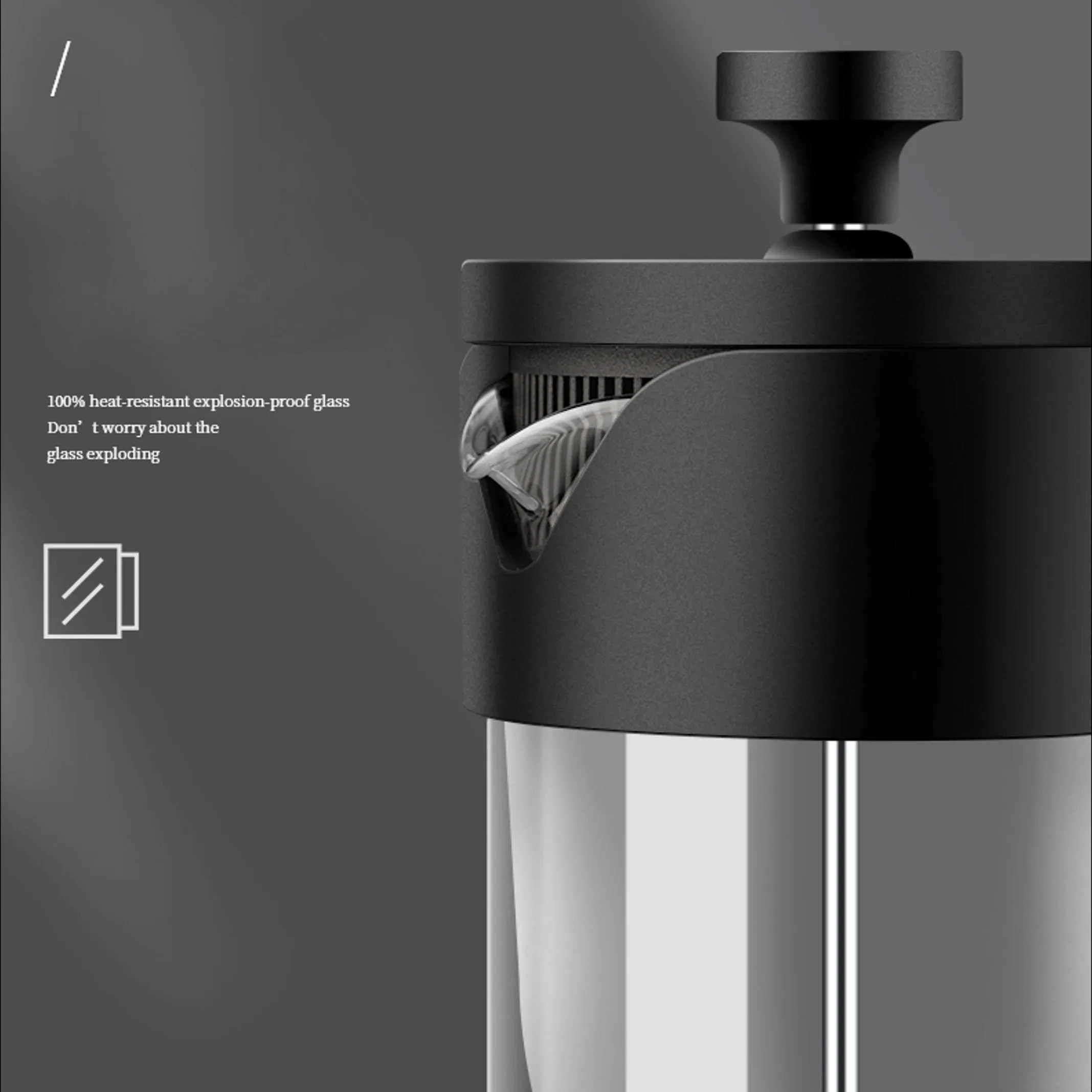 350ML Ly Ép Cà Phê Cao Thủy Tinh, Pha Cà Phê Bọt Sữa, Tạo Bọt, Pha Trà