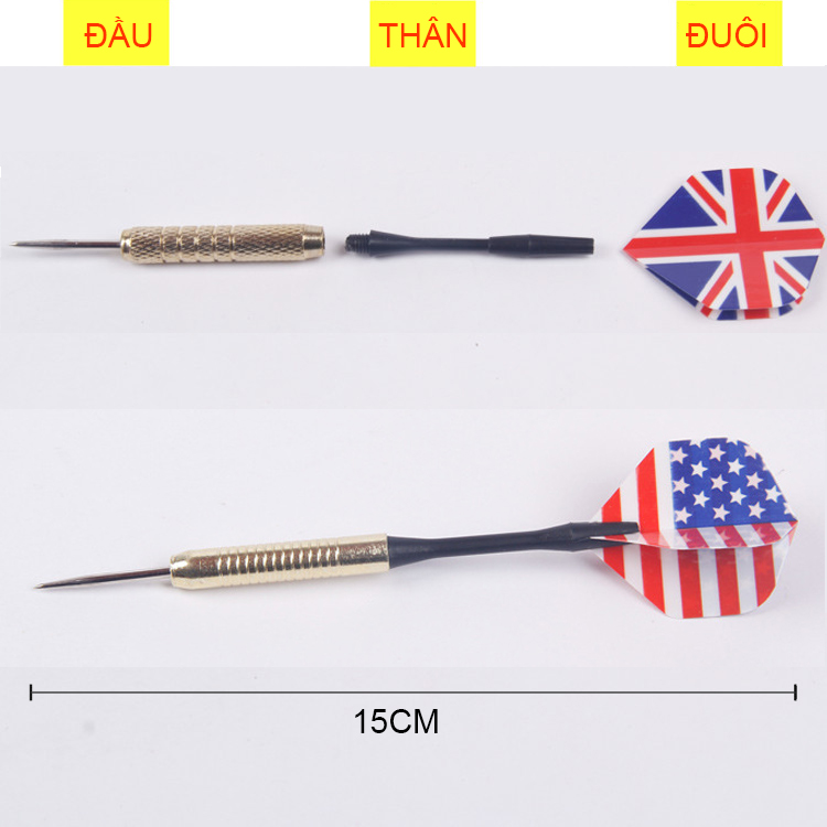 Combo 12 mũi phi tiêu cờ anh mỹ - chuẩn hình 100%