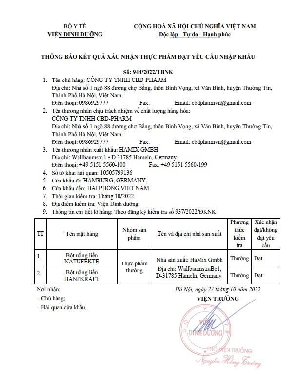 Natufekte bột siêu dinh dưỡng organic của Đức