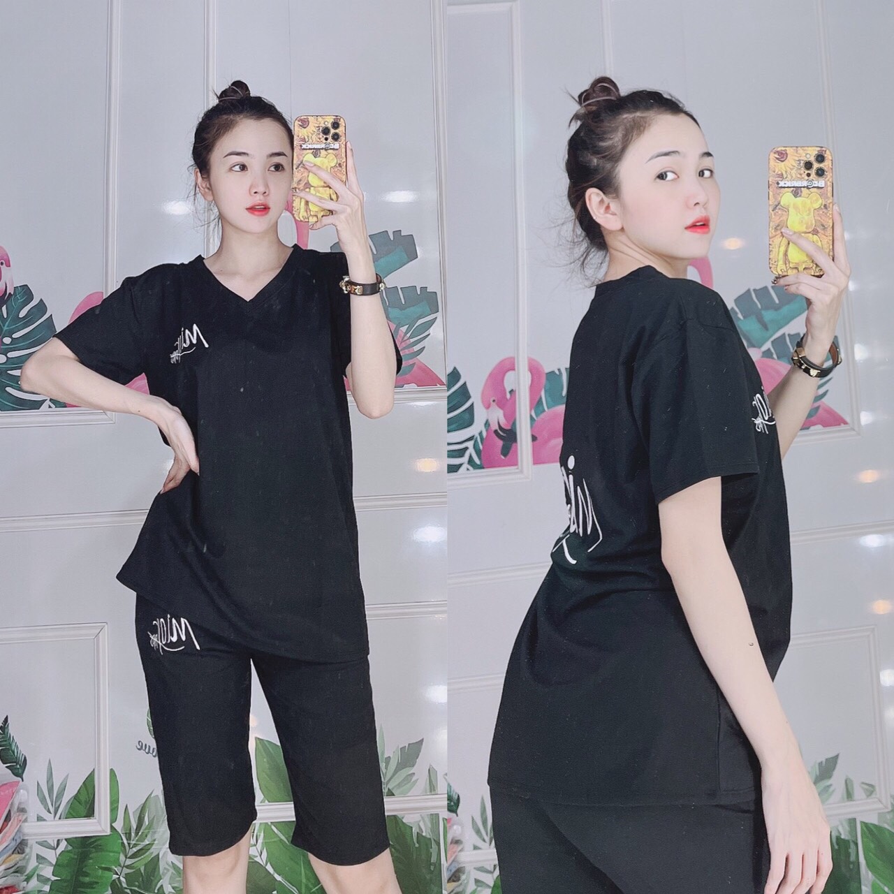 [SIÊU RẺ + FREESHIP][MẪU MỚI ] Bộ đồ thun lửng cotton mặc nhà siêu xinh