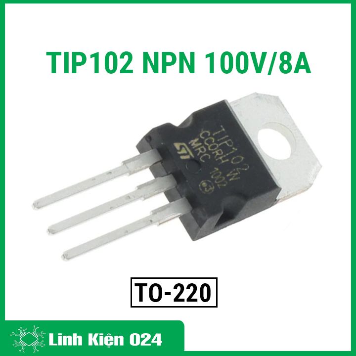 Transistor tip102 to-220 kiểu chân npn 100v-8a