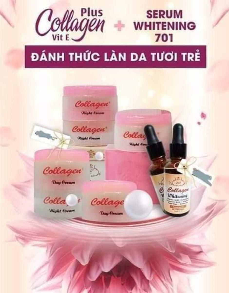[HCM]COMBO SERUM VÀ KEM COLLAGEN PLUS VIT E 701