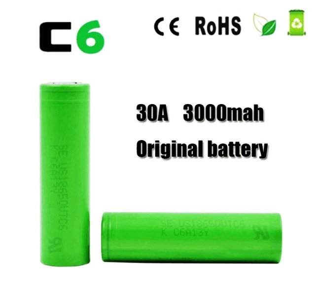 2 Viên Pin sạc nhiều lần dung lượng lớn 3000mAh, màu Xanh C6  Lithium-Ion 18650 3.7v - Độ xả 30A - Sản phẩm mới 100%  - (không phải hàng tháo máy)