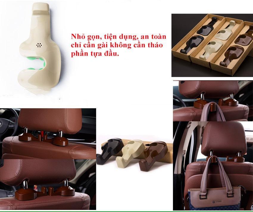 Bộ 2 móc treo đồ nhựa trên ô tô