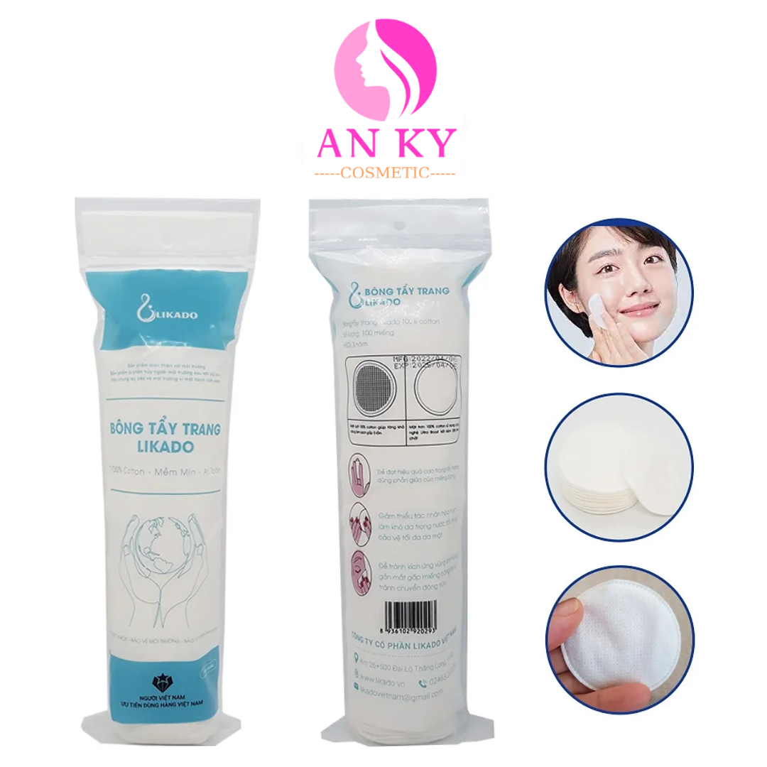 Bông tẩy trang LIKADO miếng tròn 100 miếng