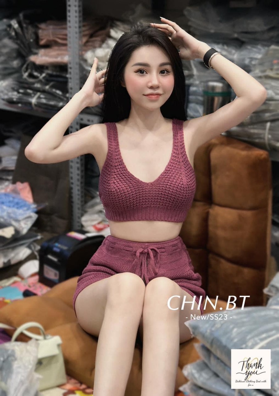 Set đi biển, set 2 món áo bra lens phối quần đùi cực hot hit