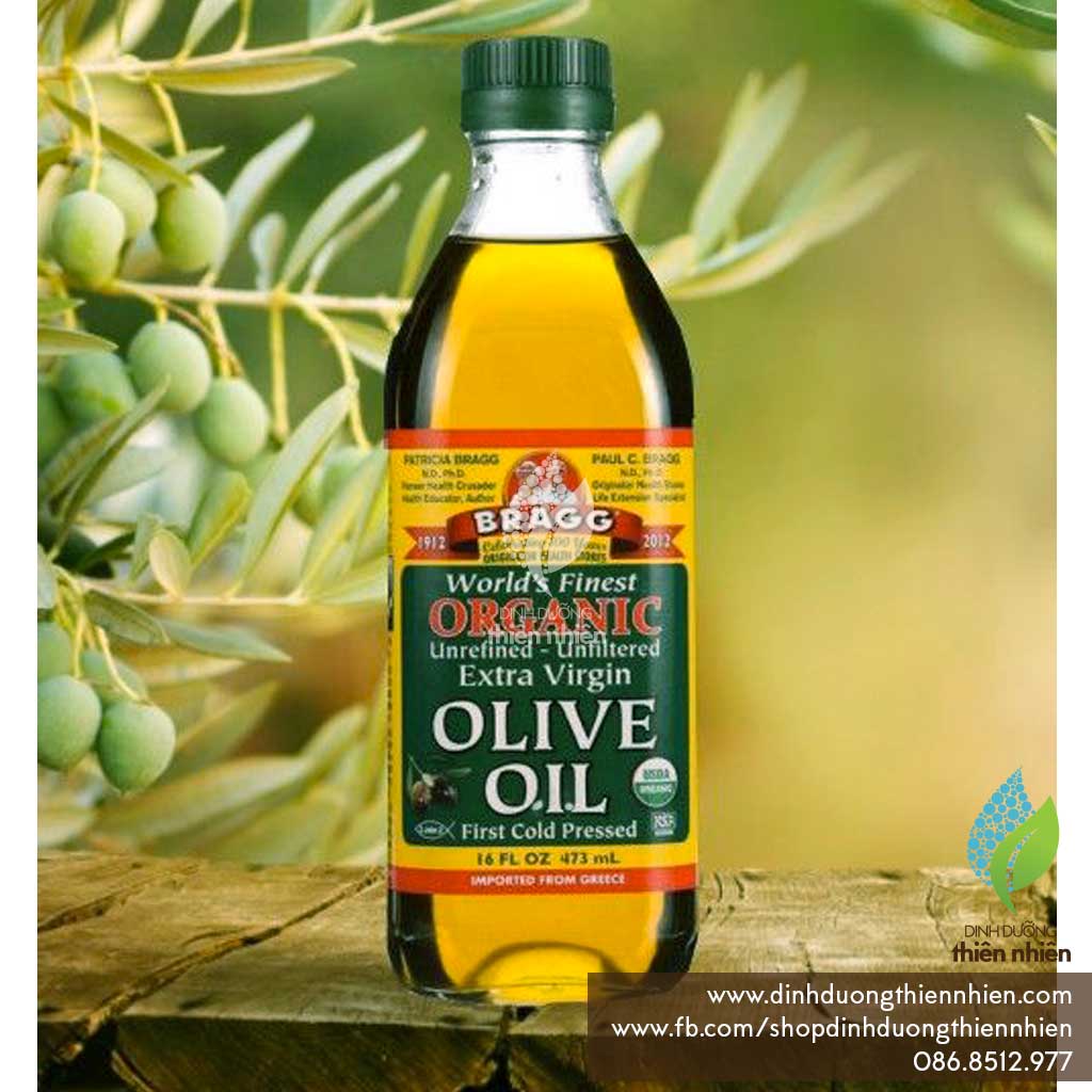 Dầu OliveÉp Lạnh Hữu Cơ Bragg Organic Extra Virgin Olive Oil