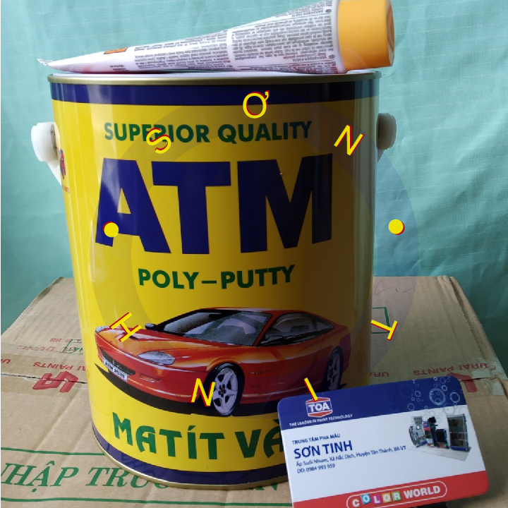Matit vàng atm poly putty 3.5kg
