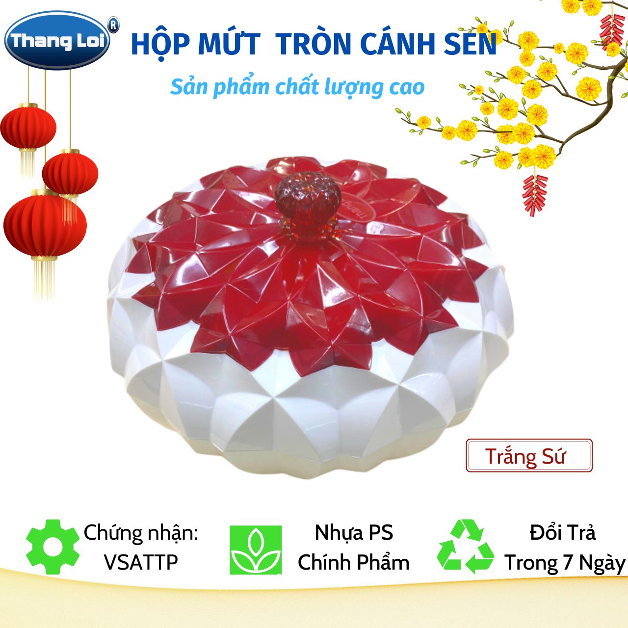Hộp mứt tết Thắng Lợi Hộp mứt Tròn