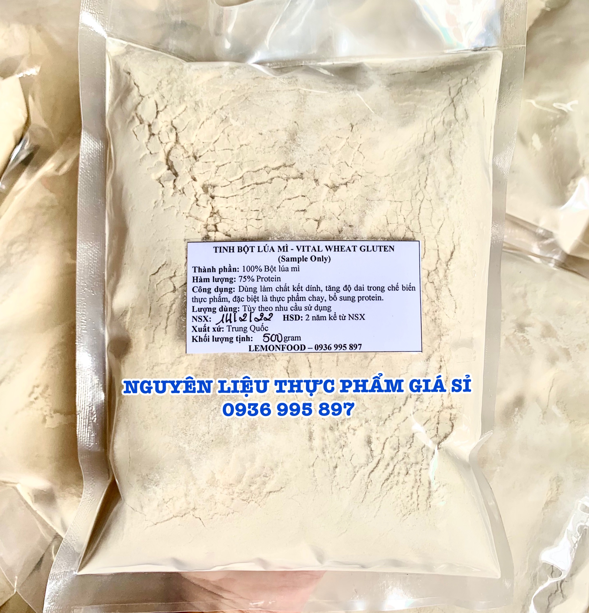 500G Bột mì căn - Bột Vital Wheat Gluten - Bột lúa mì làm đồ chay, giò chả, bò viên