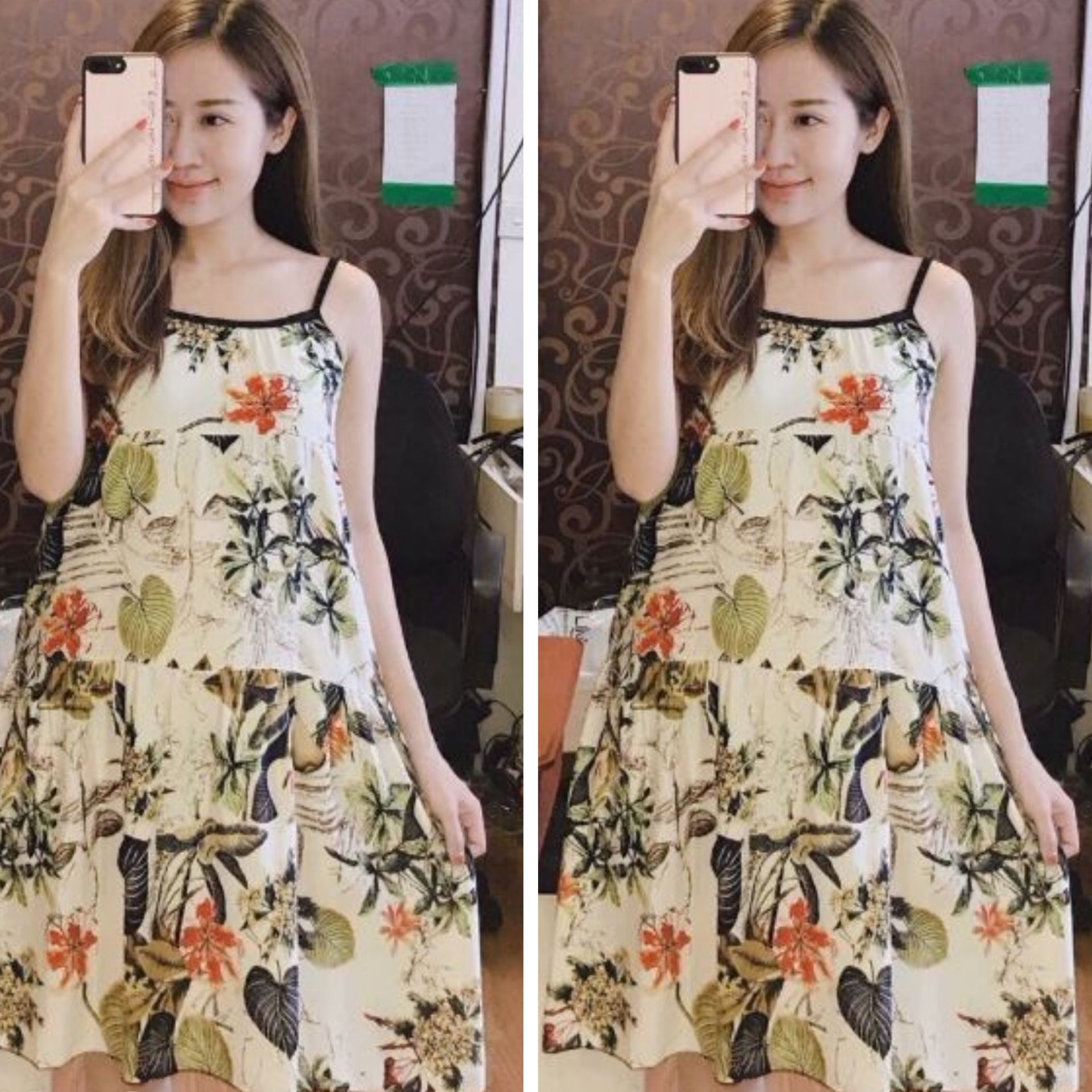 [FREESHIPMAX] váy bầu lanh dáng suông 111