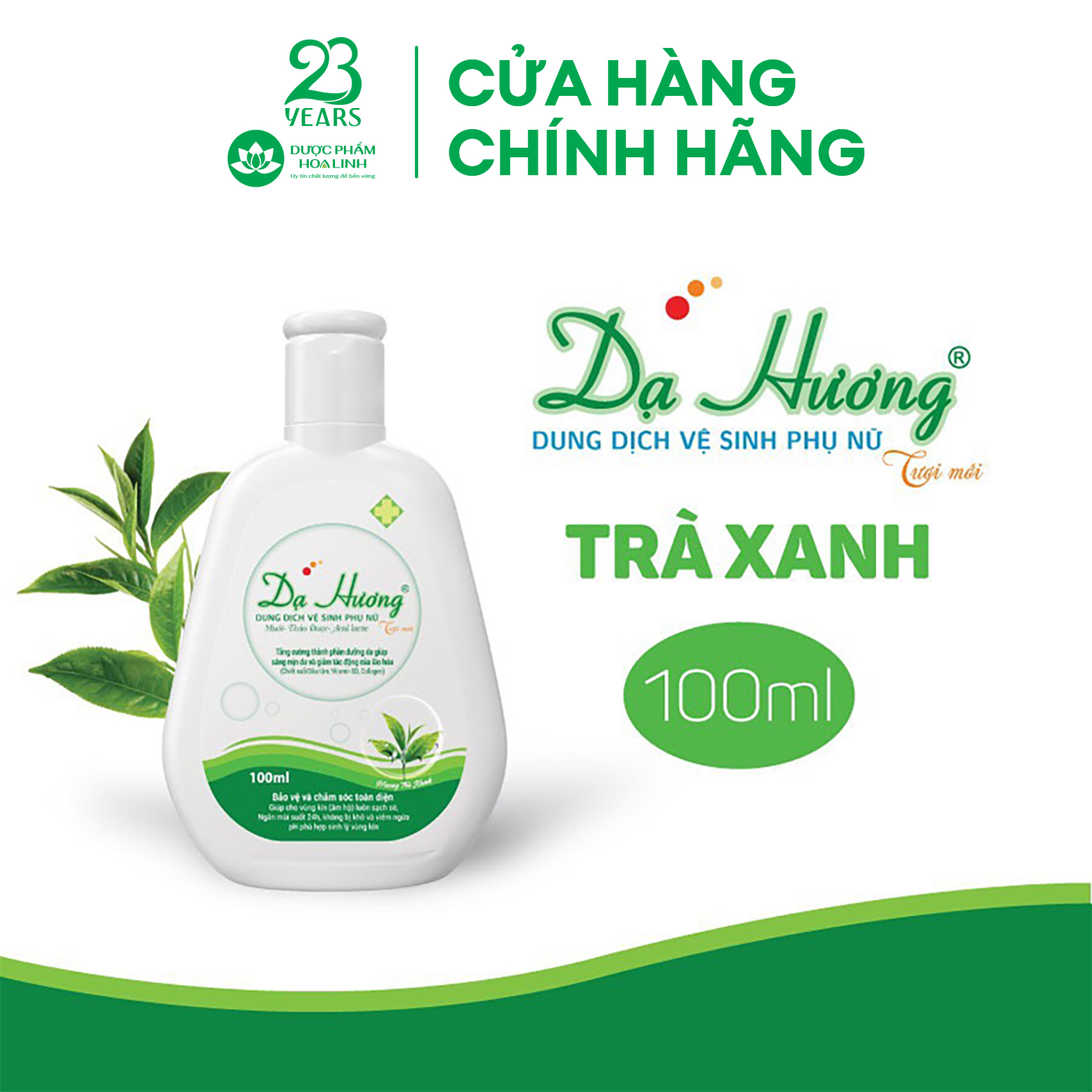 Dung dịch vệ sinh phụ nữ Dạ Hương trà xanh 100ml