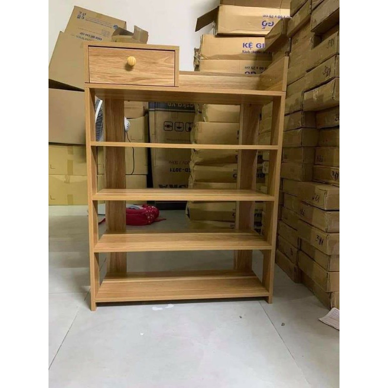 KỆ ĐỂ GIÀY 5 TẦNG KHUNG GỖ CÓ HỘC TỦ