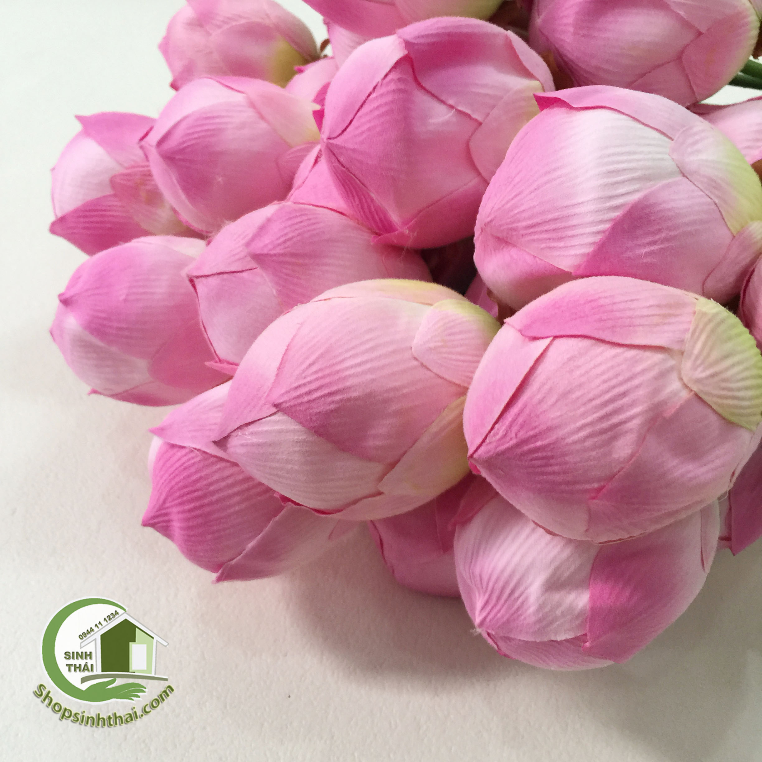 [HCM]Cành hoa sen giả - cành sen vải lụa cao cấp
