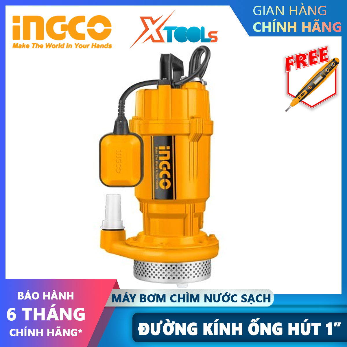 Ingco spc5508 submersible pump | 220-240v input power 550w 25m column max flow 117l/p