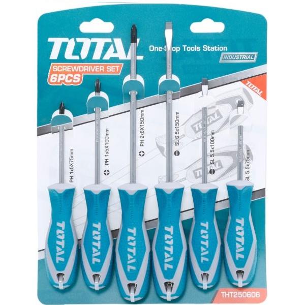 Bộ tuốc nơ vít (tô vít) 6 chi tiết Total THT250606