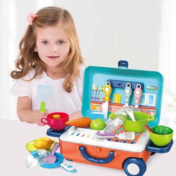 Bộ đồ chơi vali xách tay phát triển kỹ năng cho bé trai bé gái: nấu ăn bác sĩ trang điểm - nhựa an toàn với trẻ em